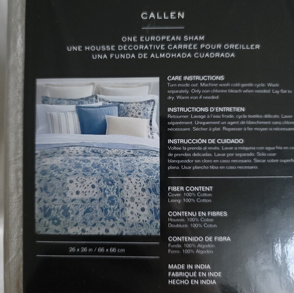 Lauren Ralph Lauren Callen European Pillow Shams in Cream - Picture 5 of 5